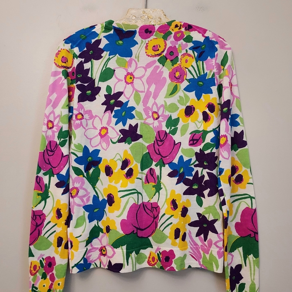 J. Crew Floral Pullover Merino Wool Sweater Size Small Crewneck - Picture 9 of 12
